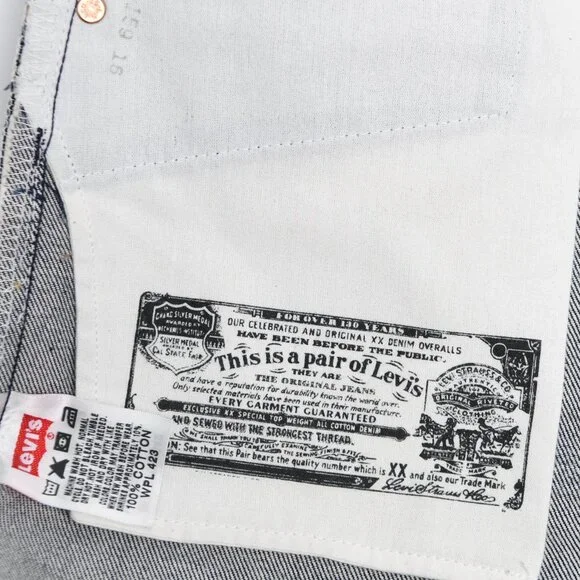 Levi's 501 XX rigid finish jeans.